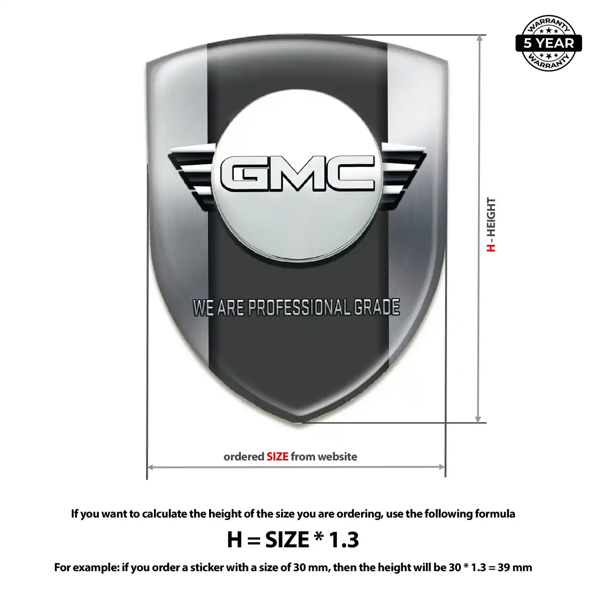 GMC 3D Logo Sticker Noble Edition