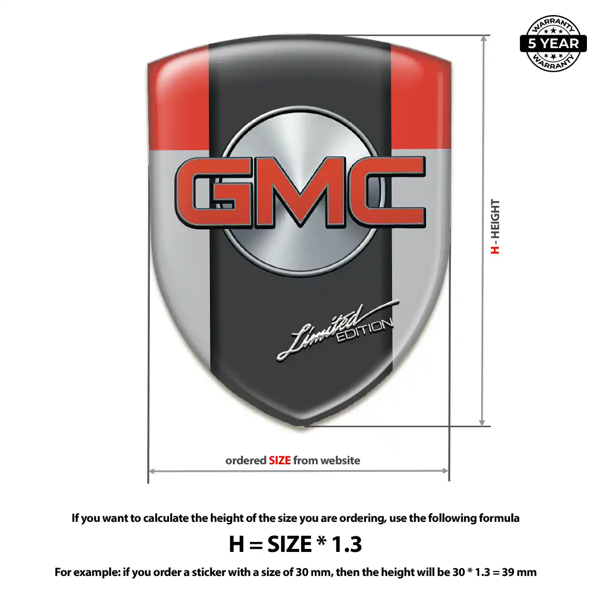 GMC 3D Logo Sticker Opulent Line