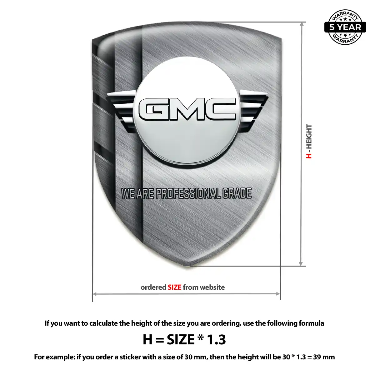 GMC 3D Logo Sticker Prime Quality