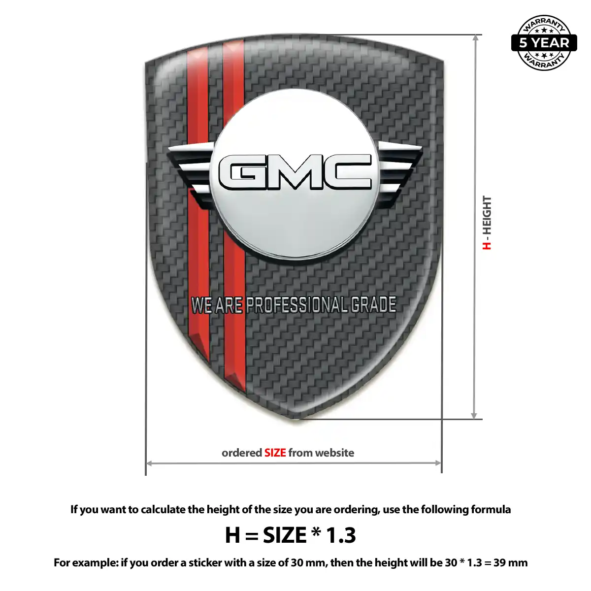 GMC 3D Logo Sticker Refined Design