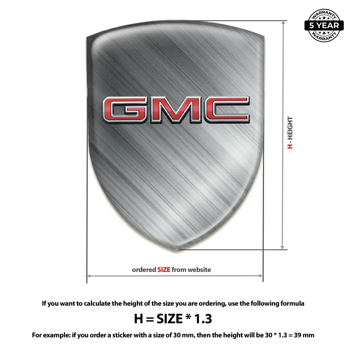 GMC 3D Logo Sticker Resin Elite