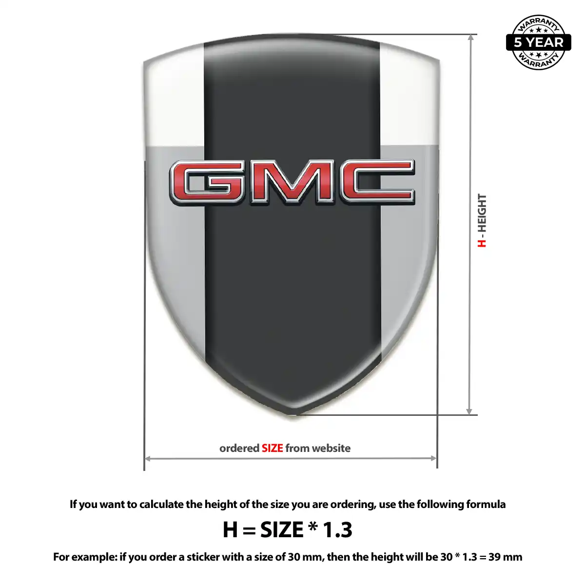 GMC 3D Logo Sticker Resin Luxe