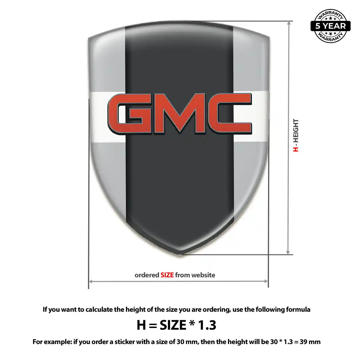 GMC 3D Resin Sticker Elite Finish