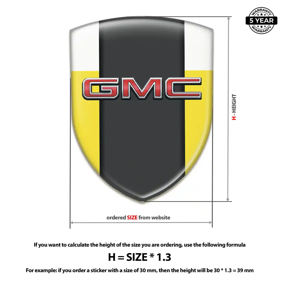 GMC 3D Resin Sticker Interior Luxe