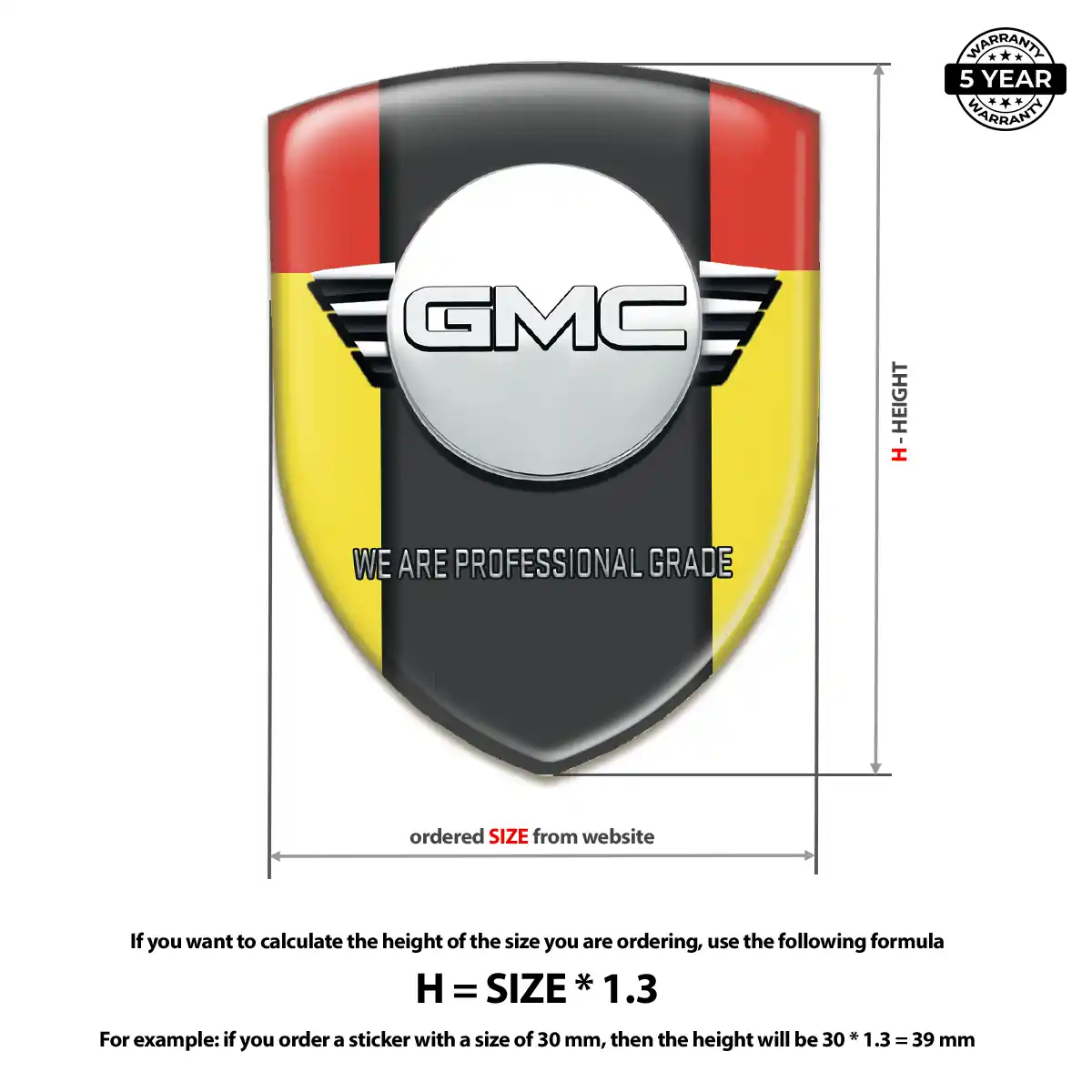 GMC 3D Resin Sticker Opulent Line