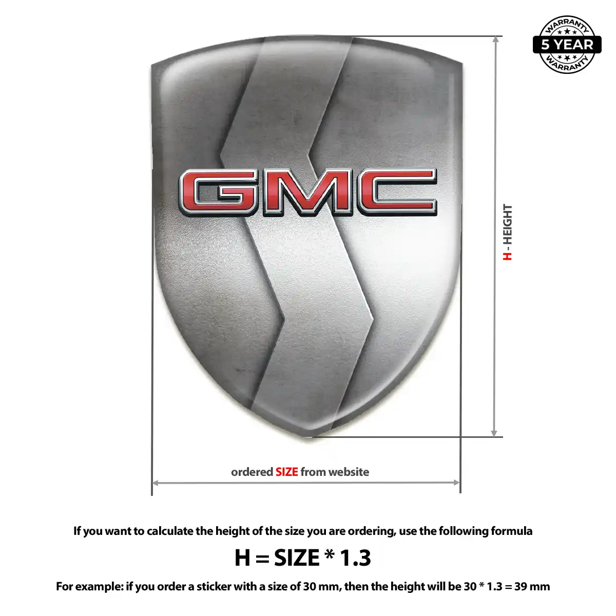 GMC 3D Resin Sticker Prime Quality