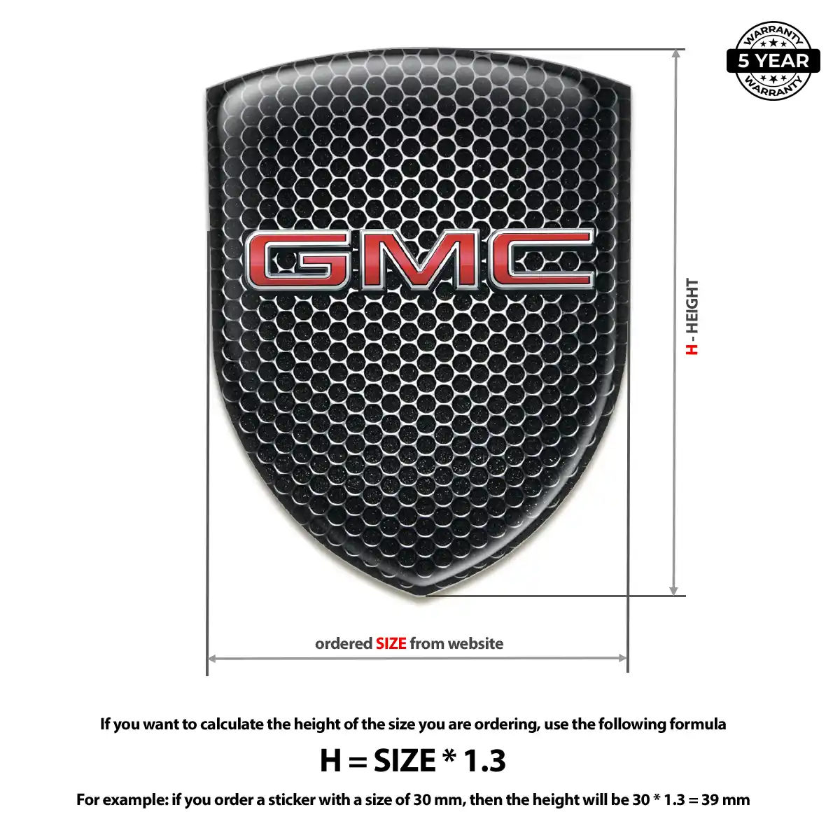 GMC 3D Resin Sticker Refined Design