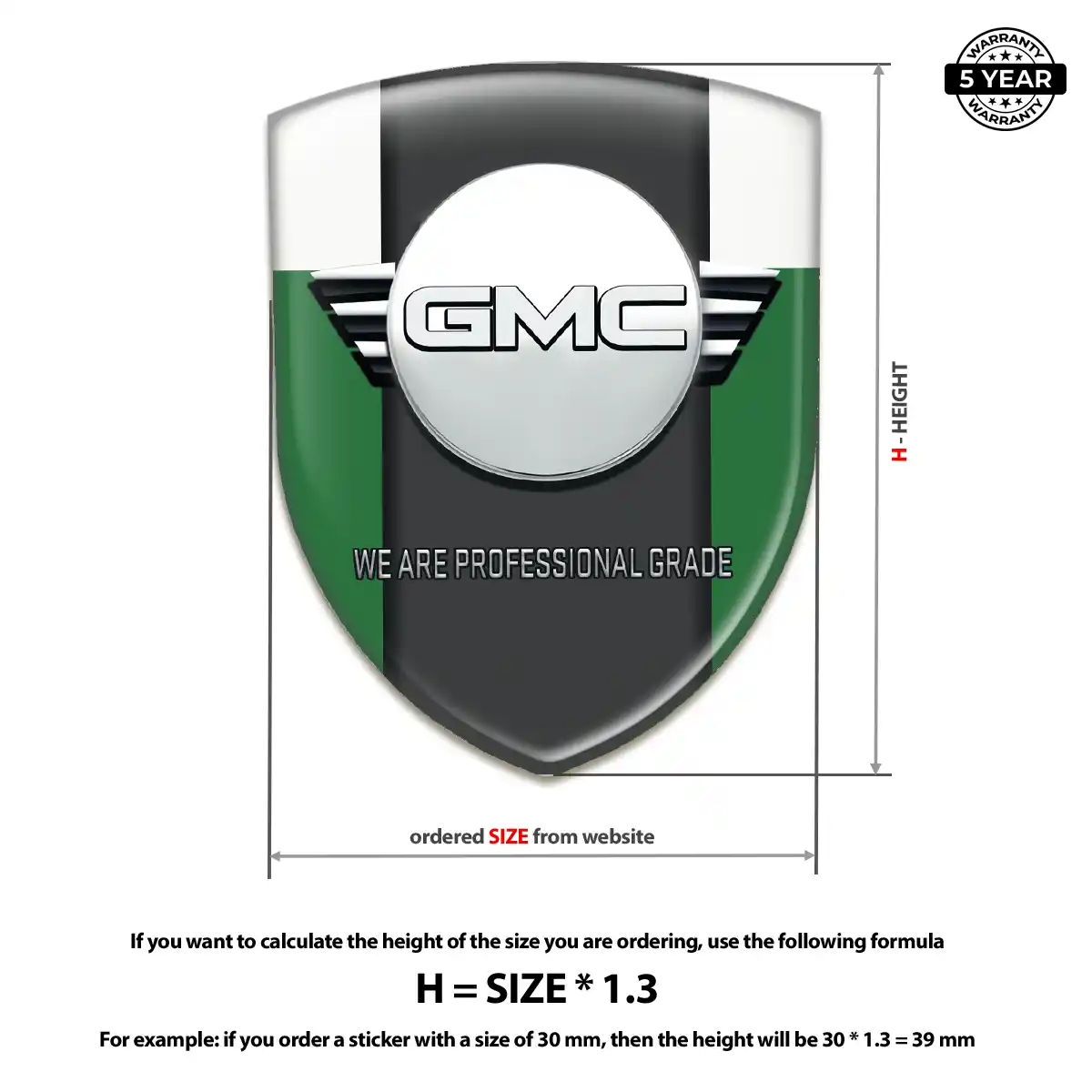 GMC 3D Resin Sticker Resin Luxe