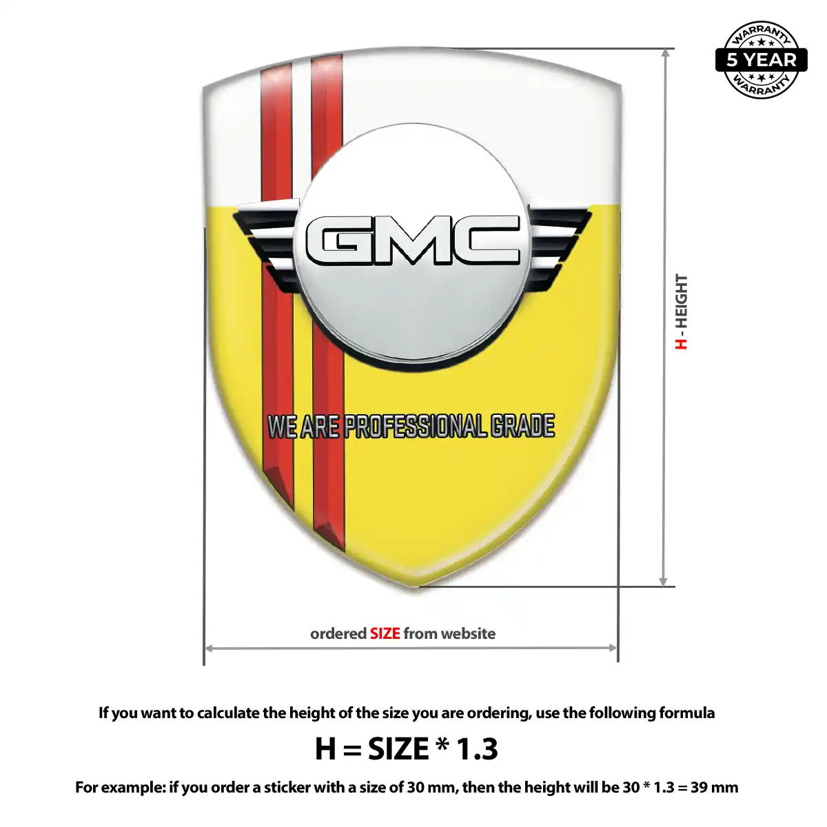 GMC 3D Resin Sticker Sleek Style