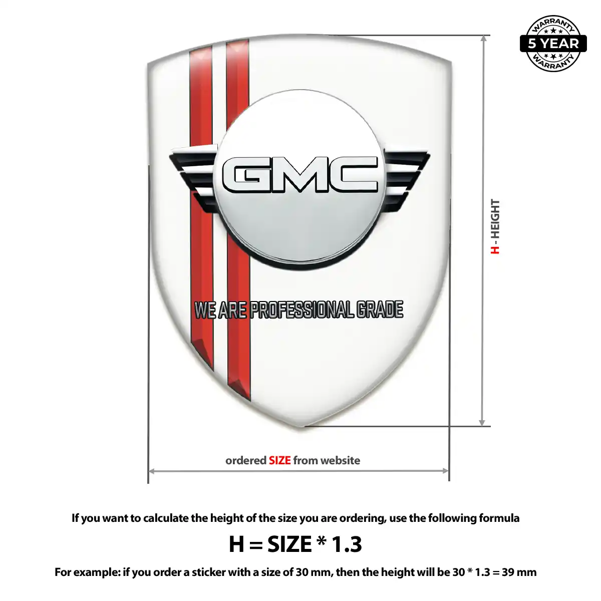 GMC Automotive Emblem Sticker Deluxe Edition