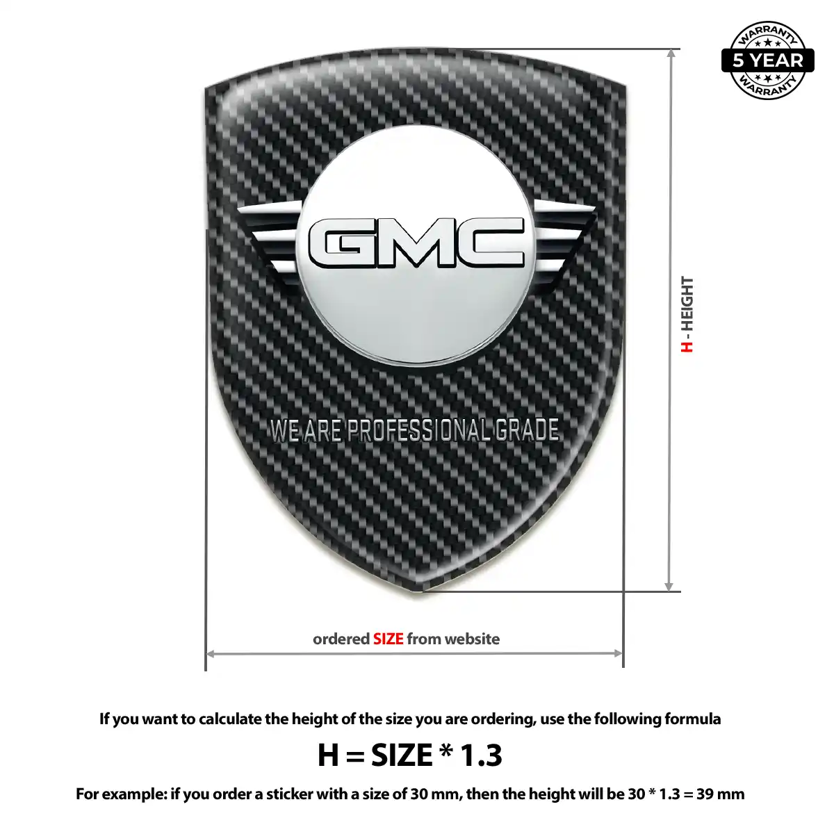 GMC Automotive Emblem Sticker Premium Dome