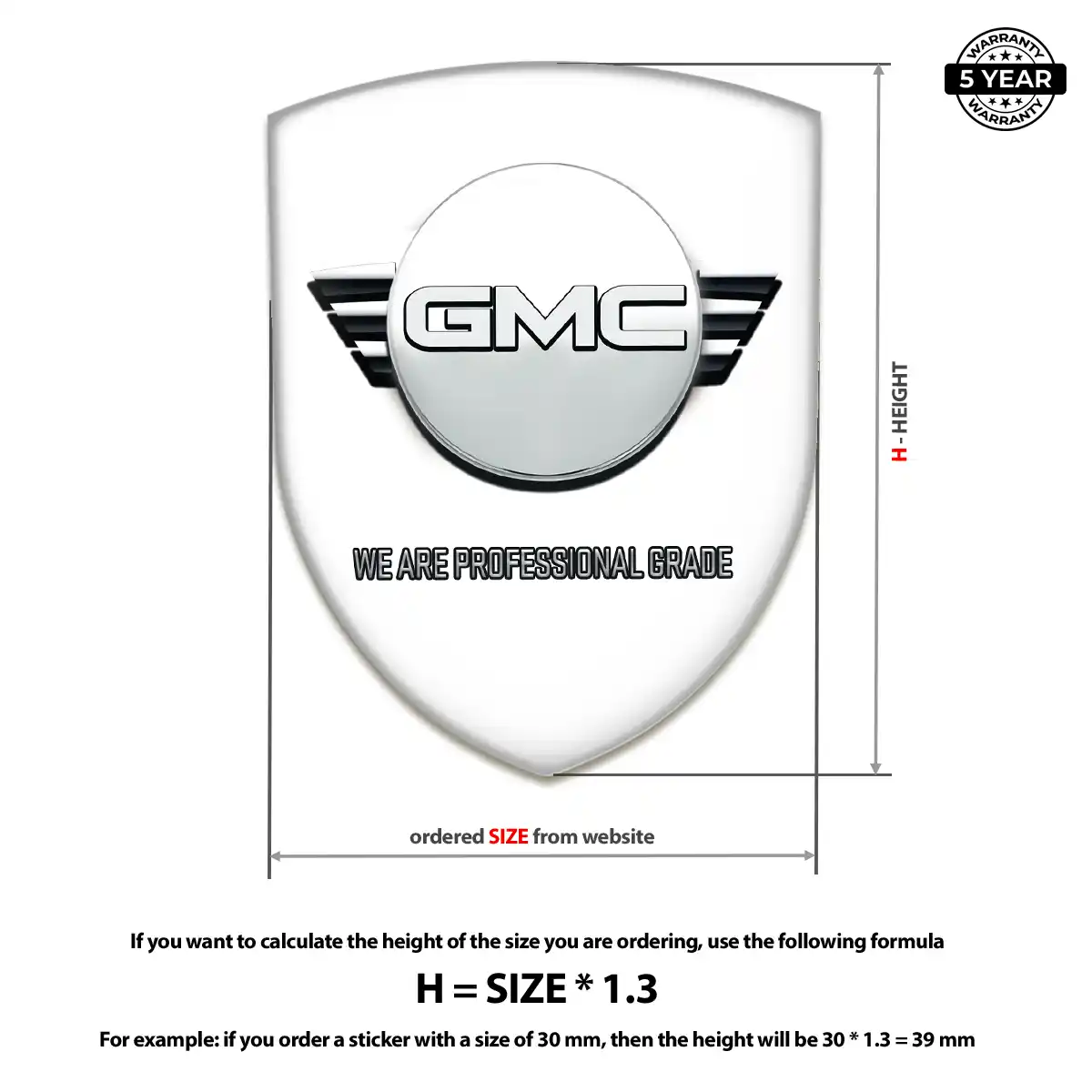 GMC Automotive Emblem Sticker Prestige Line