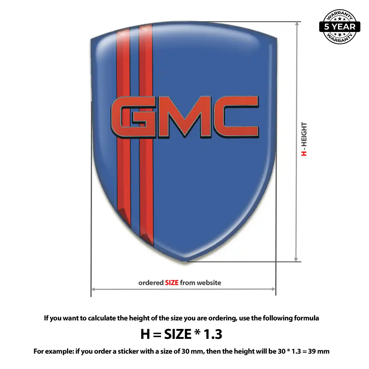 GMC Automotive Emblem Sticker Prime Quality