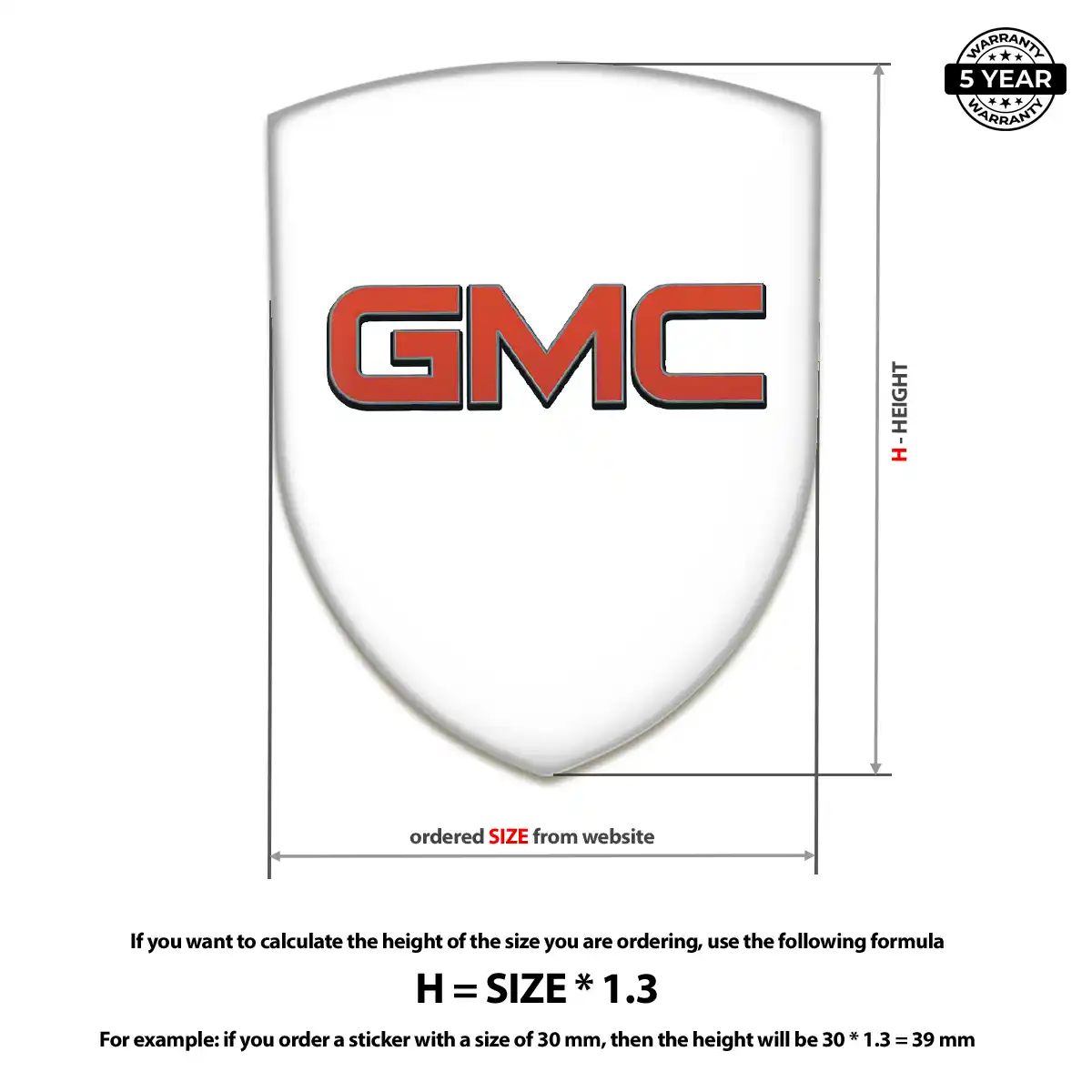 GMC Automotive Emblem Sticker Refined Design