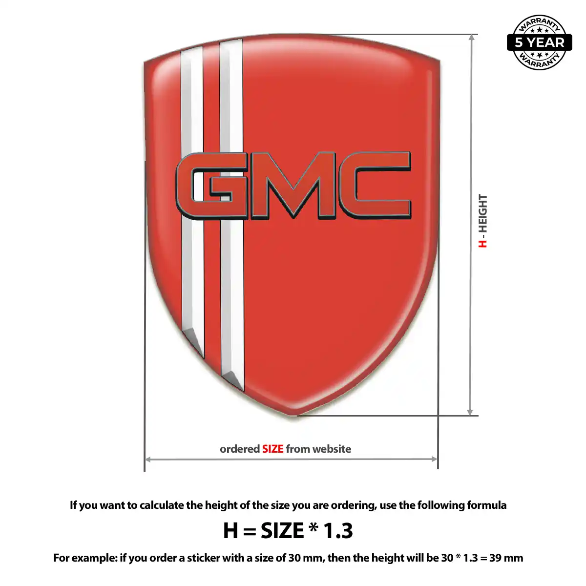 GMC Automotive Emblem Sticker Resin Elite