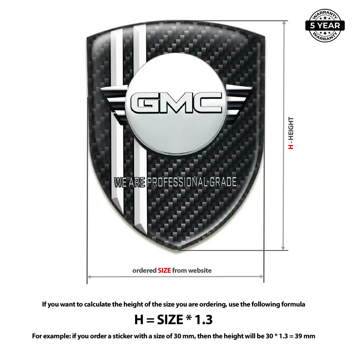 GMC Automotive Emblem Sticker Resin Luxe