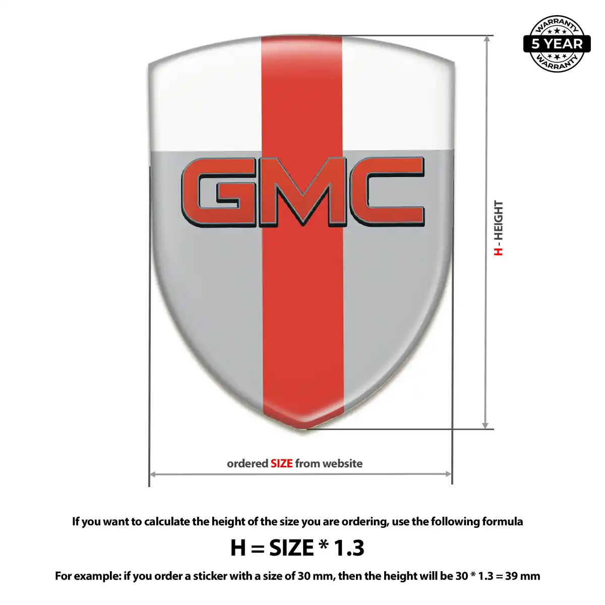GMC Automotive Emblem Sticker Signature Grade