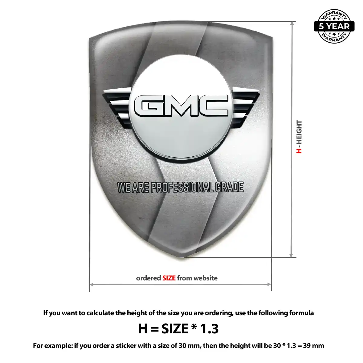 GMC Automotive Logo Sticker Deluxe Edition