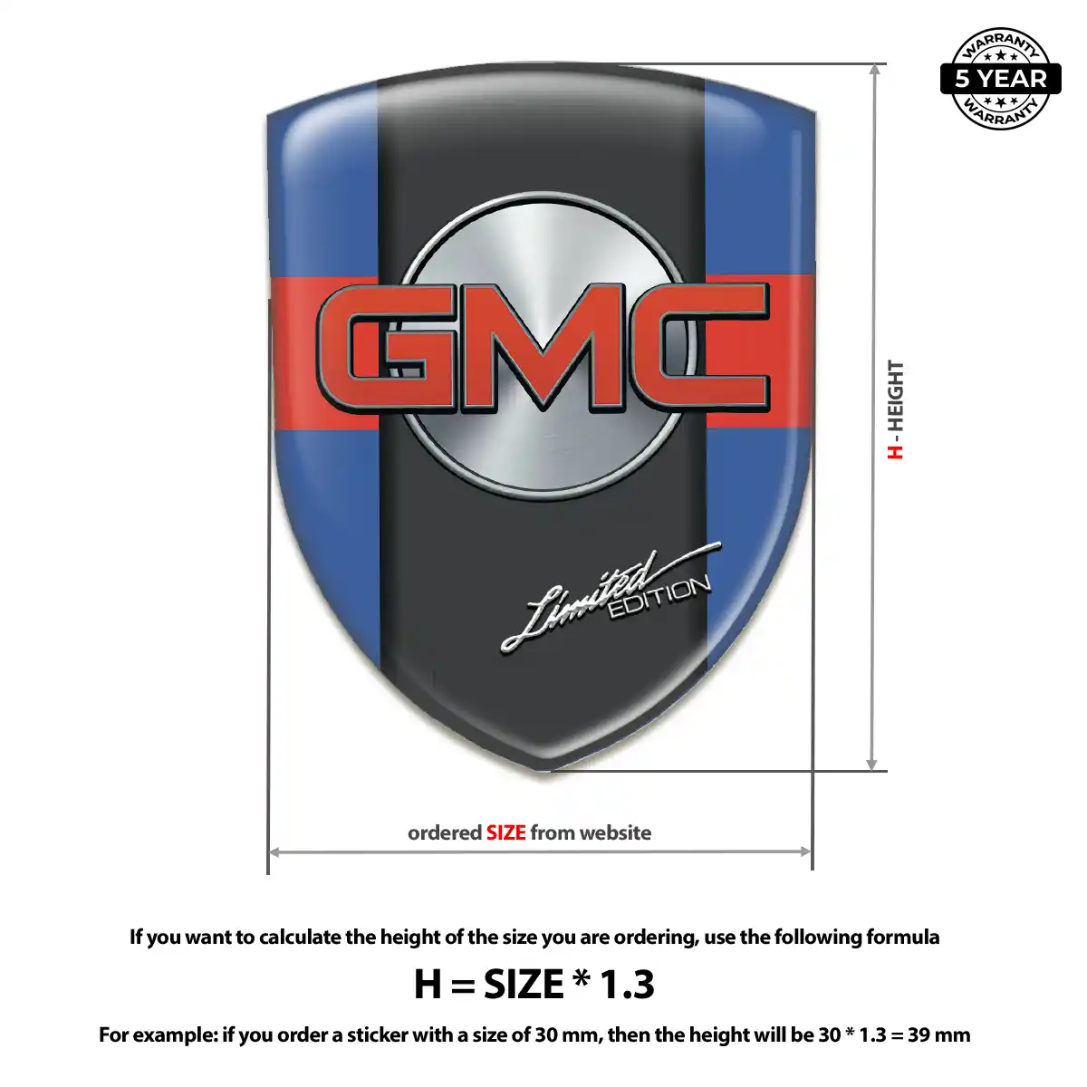 GMC Automotive Logo Sticker Elite Edition