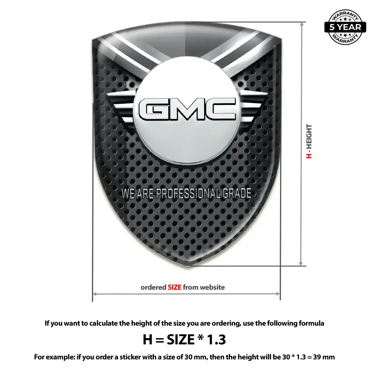 GMC Automotive Logo Sticker Interior Luxe