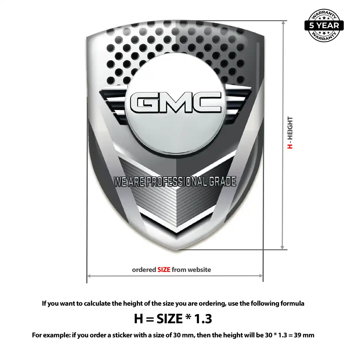GMC Automotive Logo Sticker Opulent Line