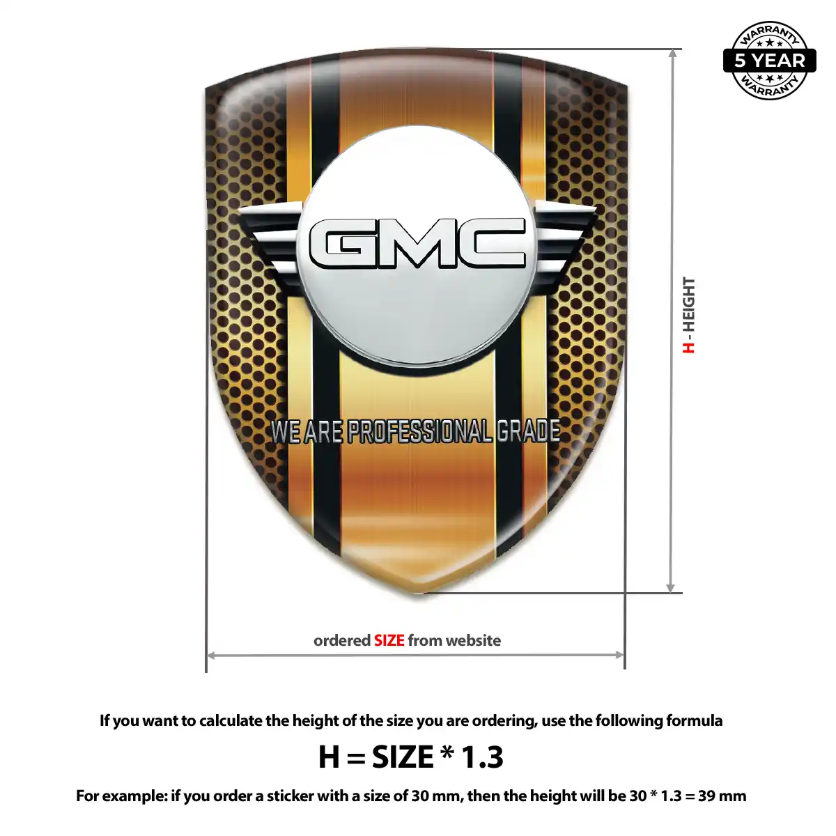 GMC Automotive Logo Sticker Premium Dome