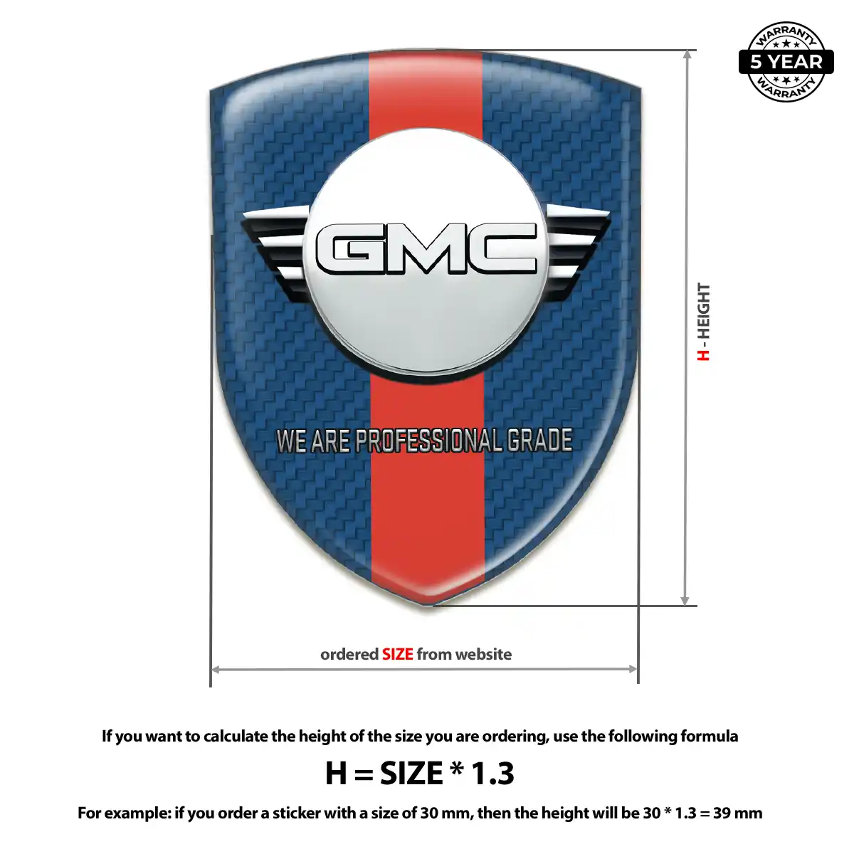 GMC Automotive Logo Sticker Prestige Line