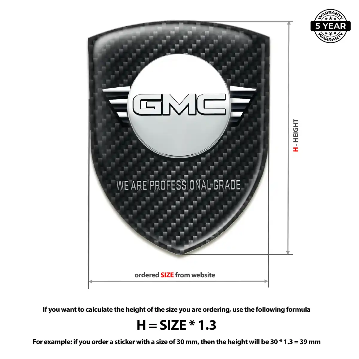 GMC Automotive Logo Sticker Prime Quality