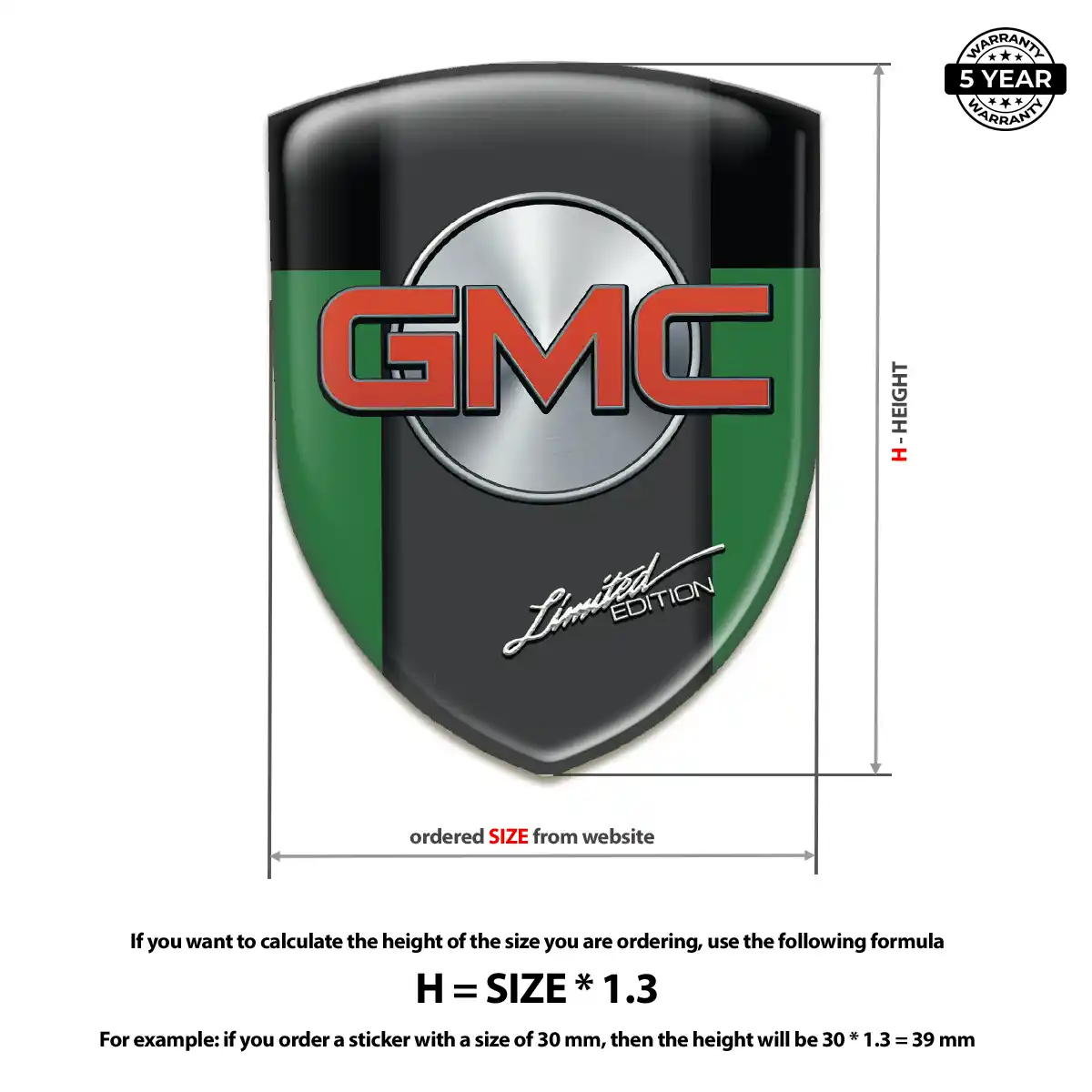 GMC Automotive Logo Sticker Refined Design
