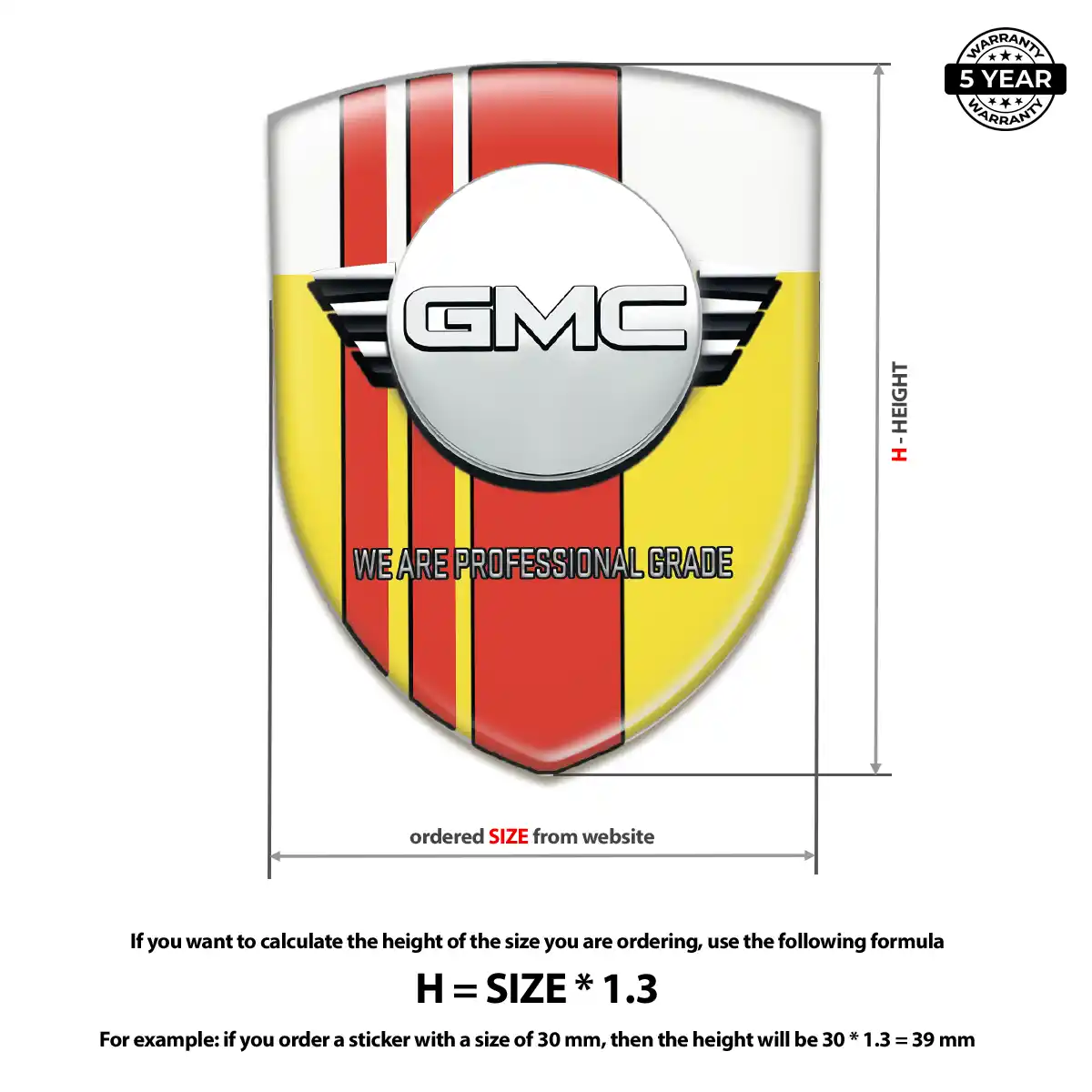 GMC Automotive Logo Sticker Resin Luxe