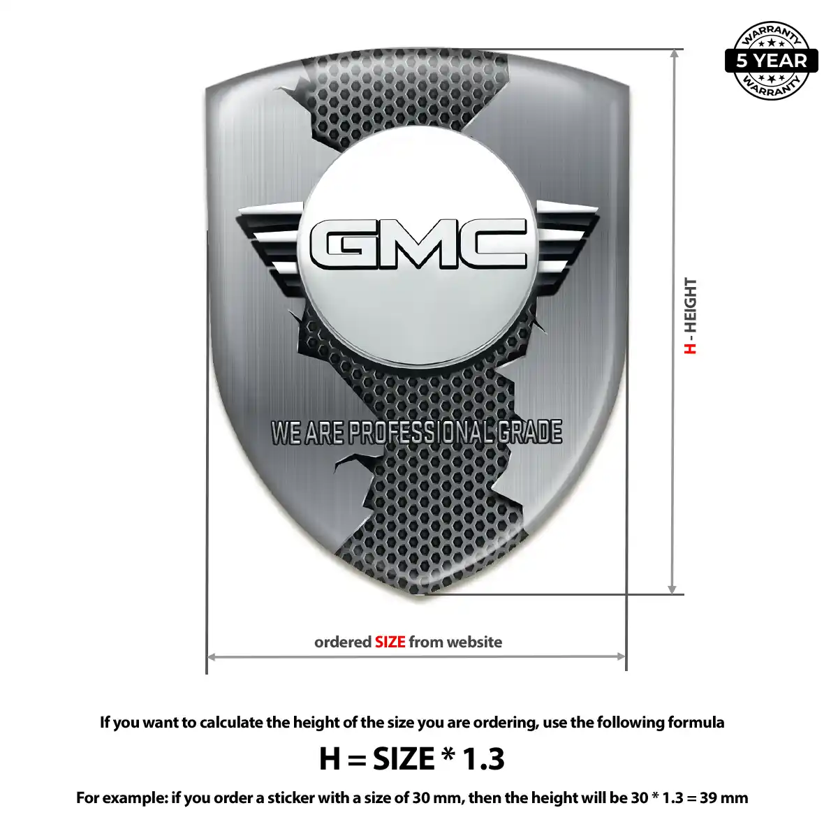 GMC Automotive Logo Sticker Signature Grade
