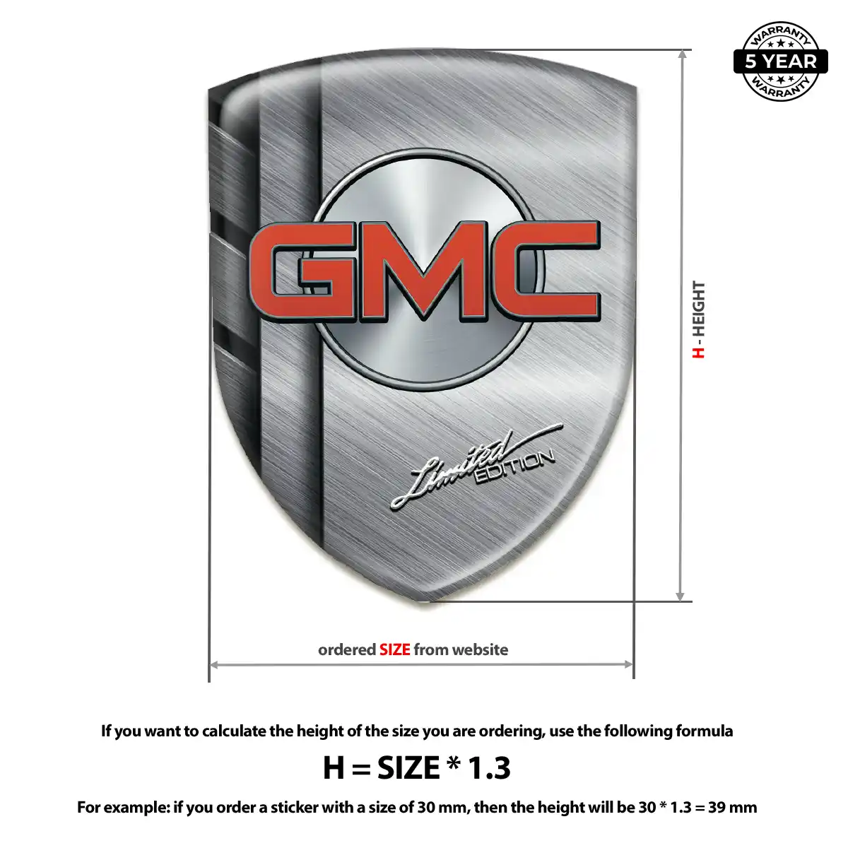 GMC Automotive Resin Decal Elite Finish