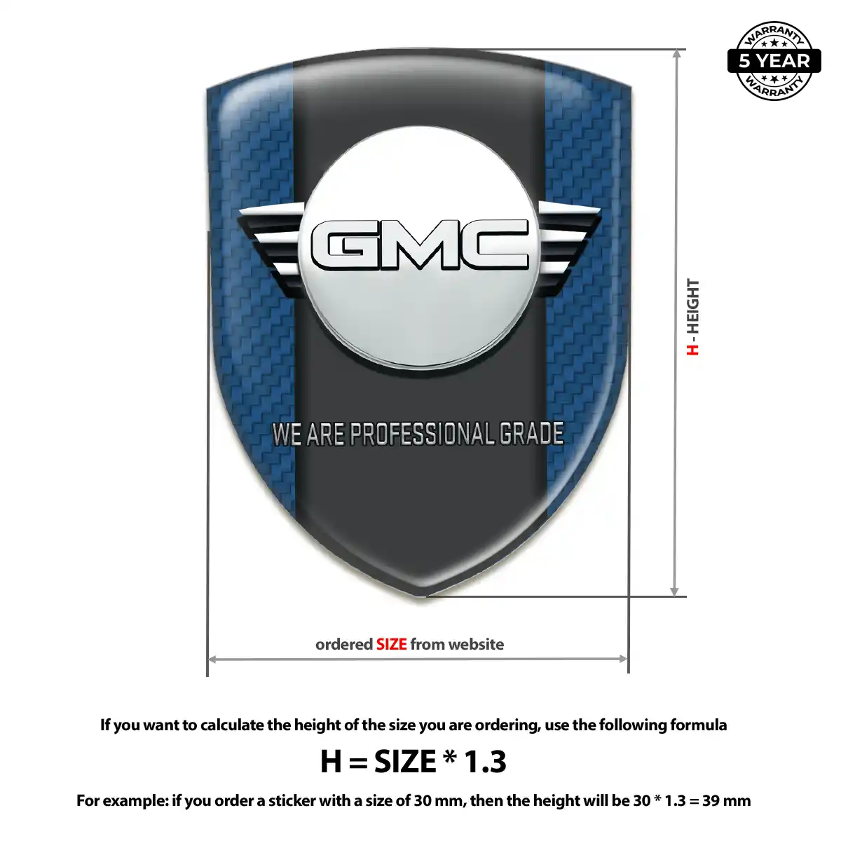 GMC Automotive Resin Decal Premium Dome