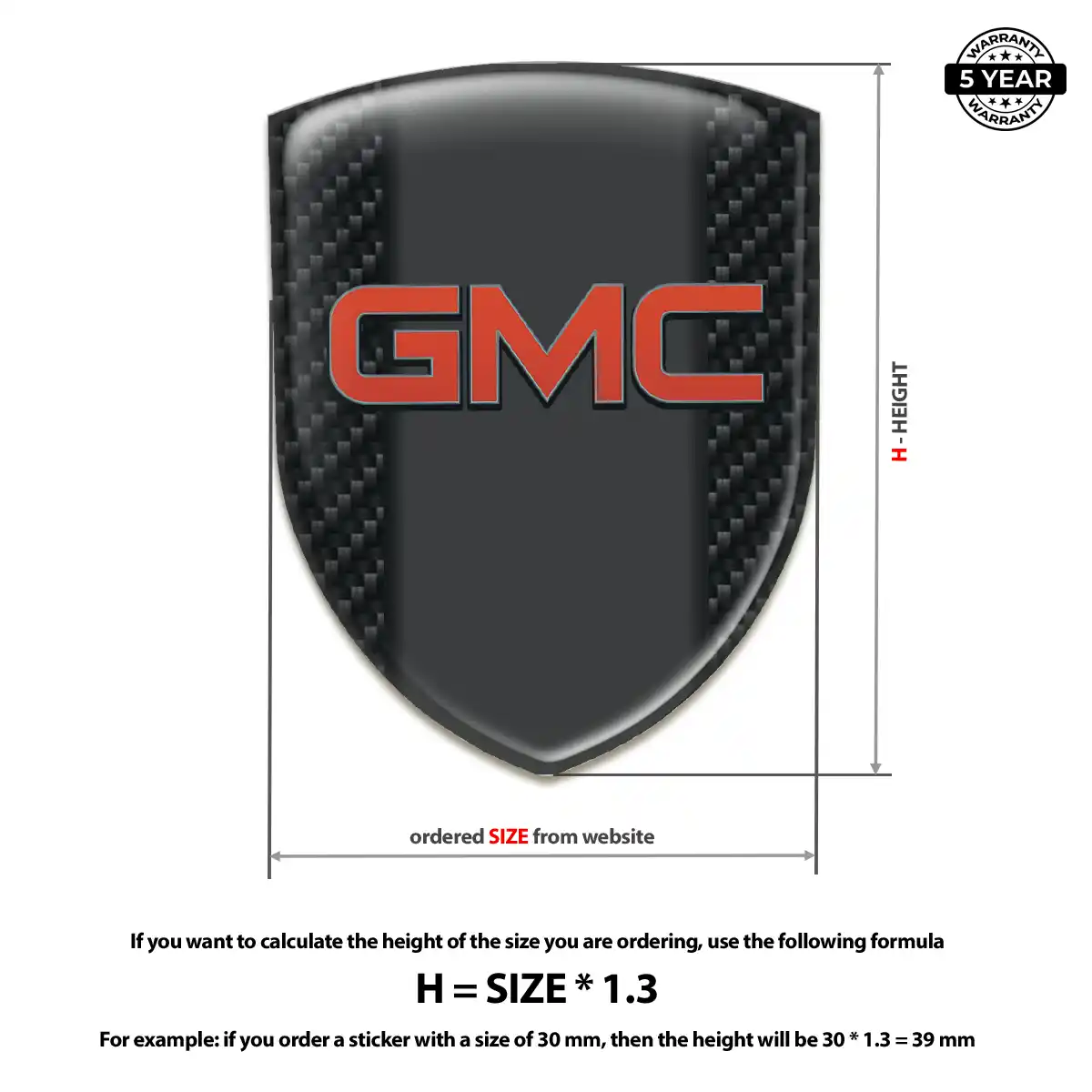 GMC Automotive Resin Decal Signature Grade