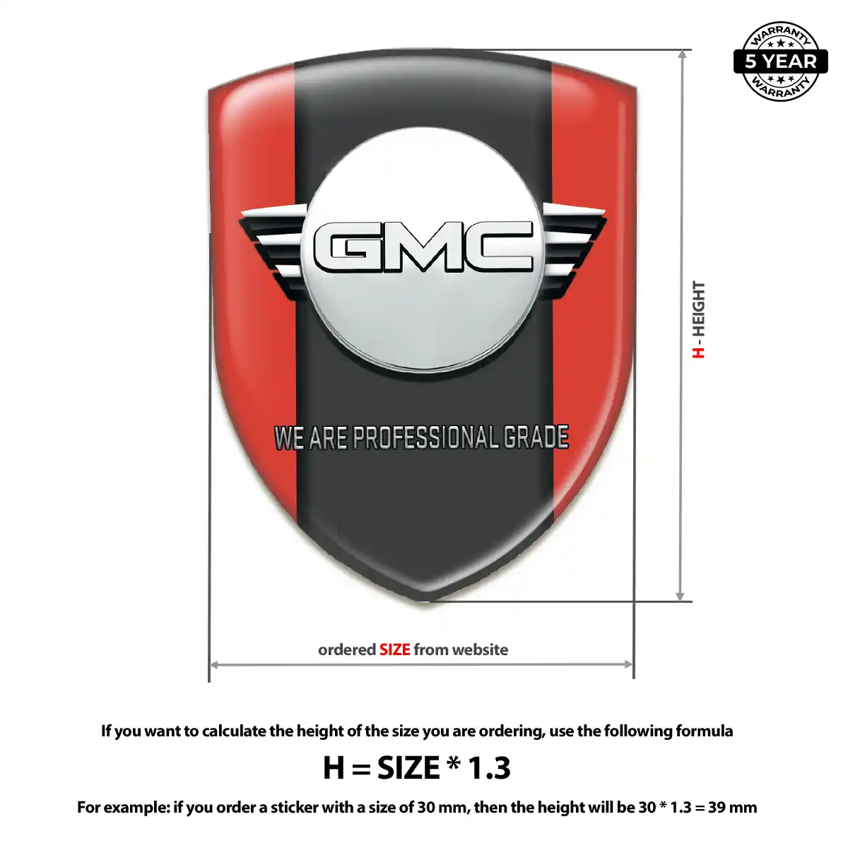 GMC Automotive Resin Decal Sleek Style