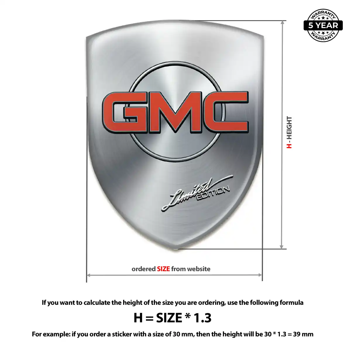 GMC Car Badge Sticker Noble Edition
