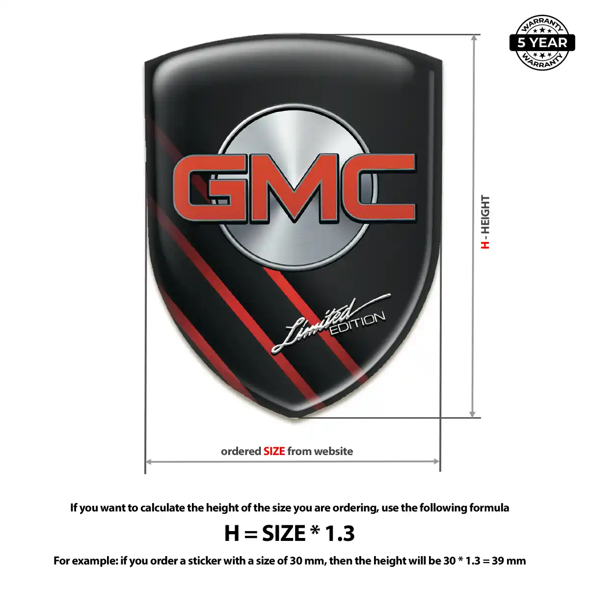 GMC Car Badge Sticker Opulent Line