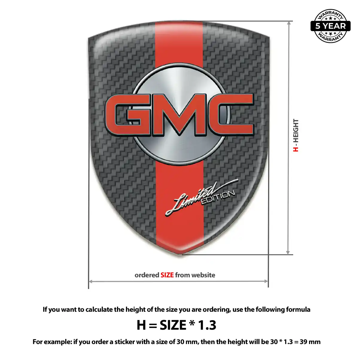 GMC Car Badge Sticker Premium Dome