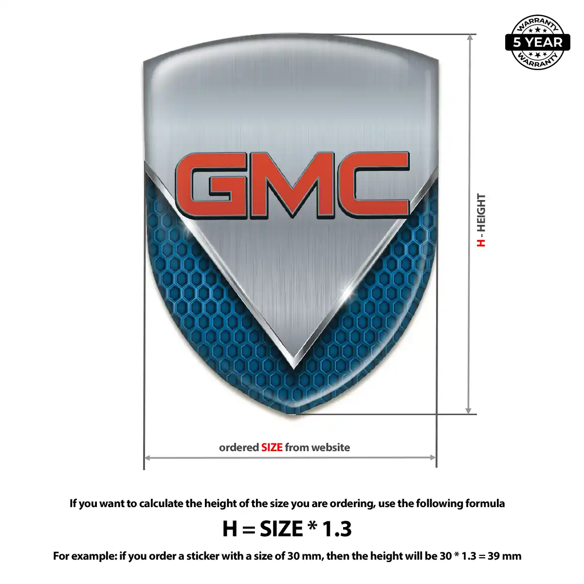 GMC Car Badge Sticker Prime Quality