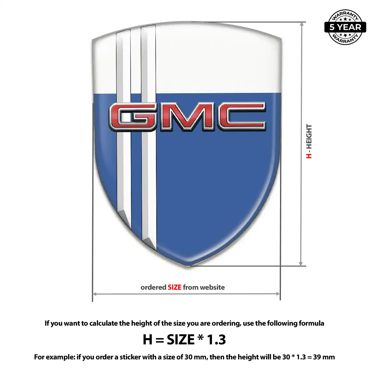 GMC Car Badge Sticker Refined Design