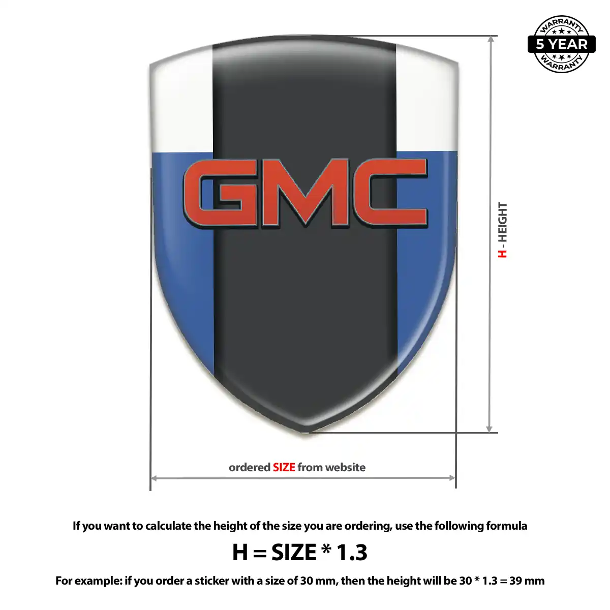 GMC Car Badge Sticker Resin Luxe