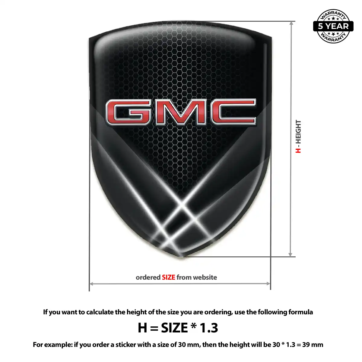 GMC Car Emblem Decal Deluxe Edition