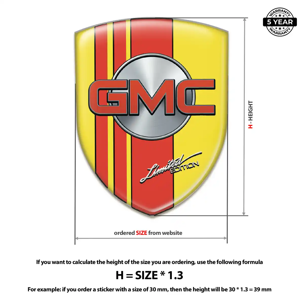 GMC Car Emblem Decal Opulent Line