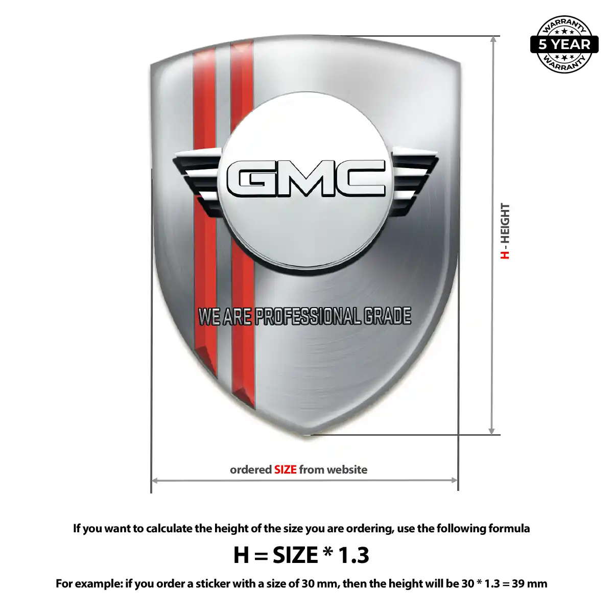 GMC Car Emblem Decal Prime Quality