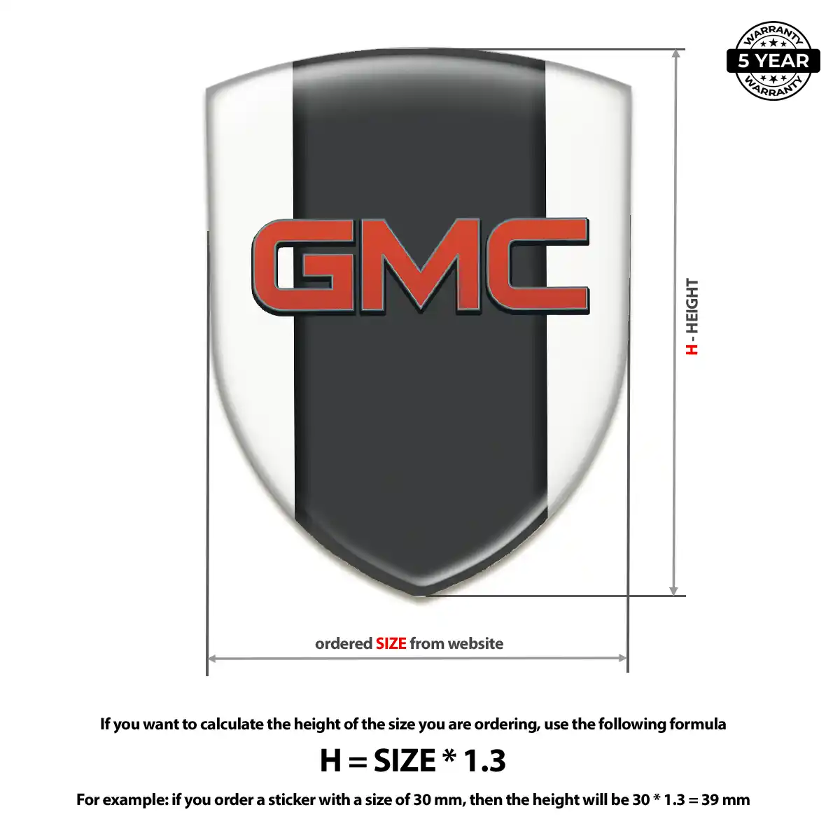 GMC Car Emblem Decal Refined Design