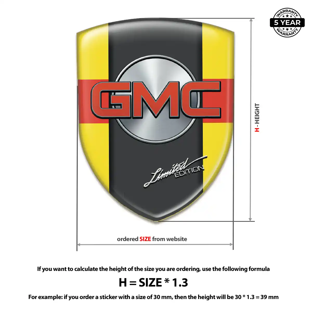 GMC Car Emblem Decal Resin Elite