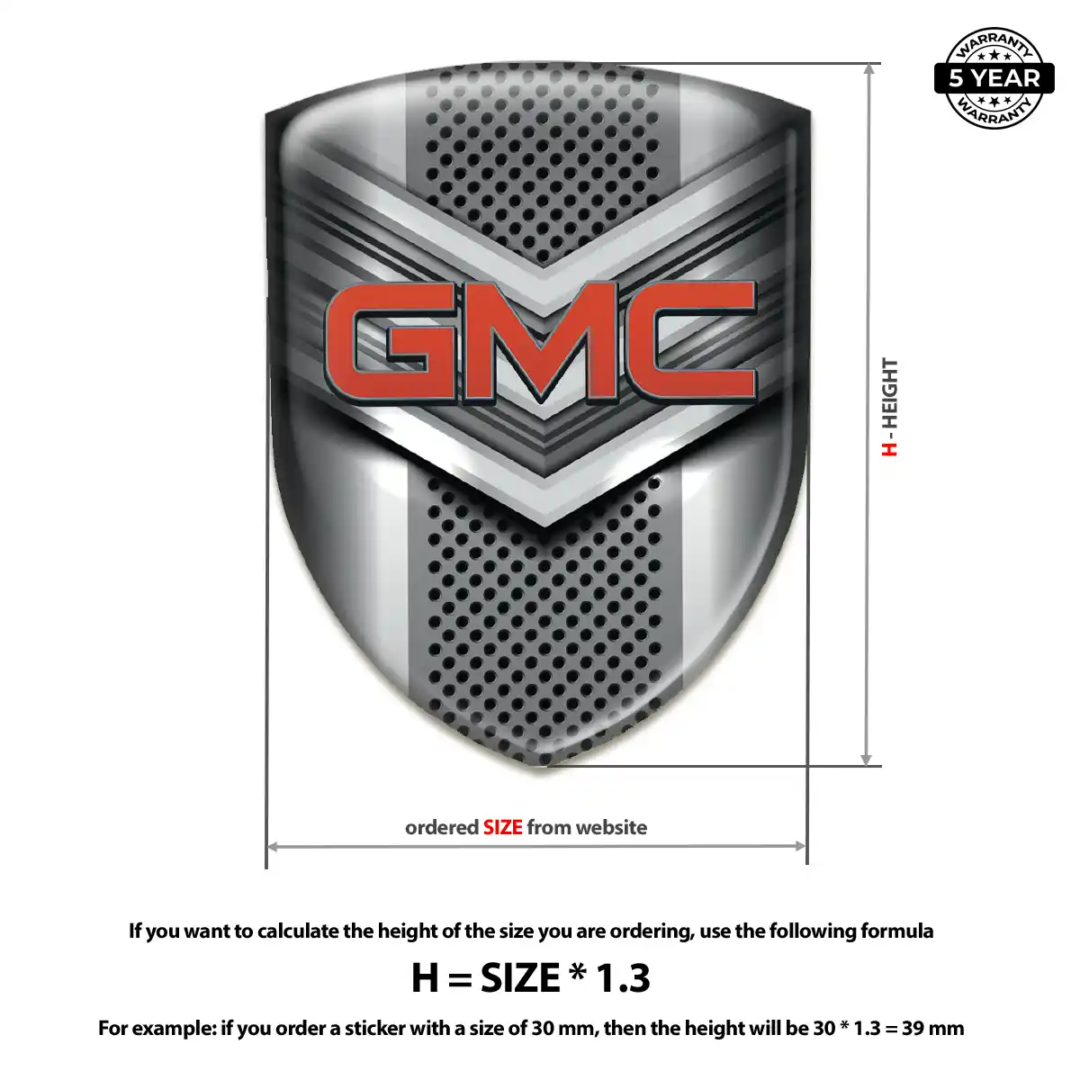 GMC Car Emblem Decal Resin Luxe
