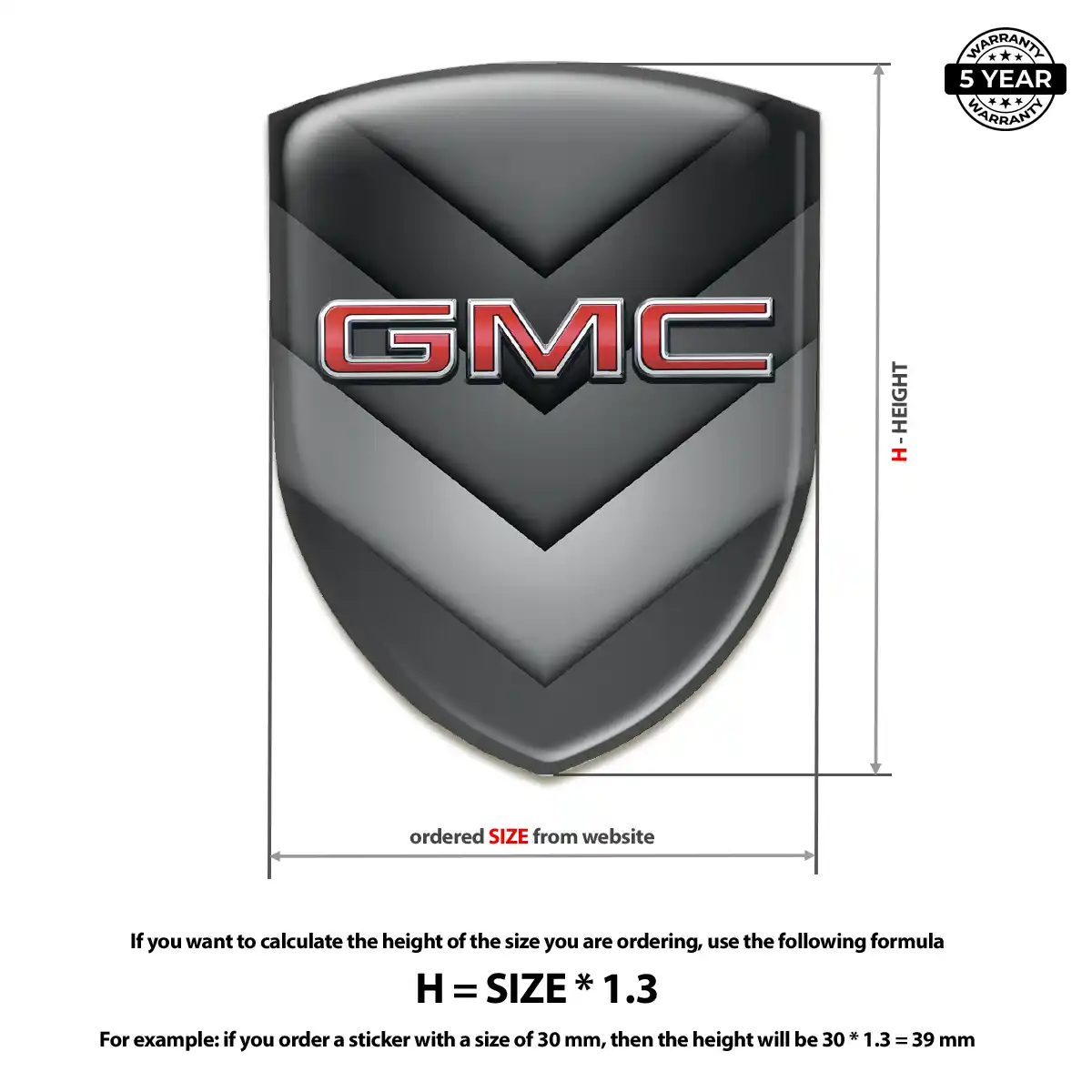 GMC Car Emblem Decal Signature Grade