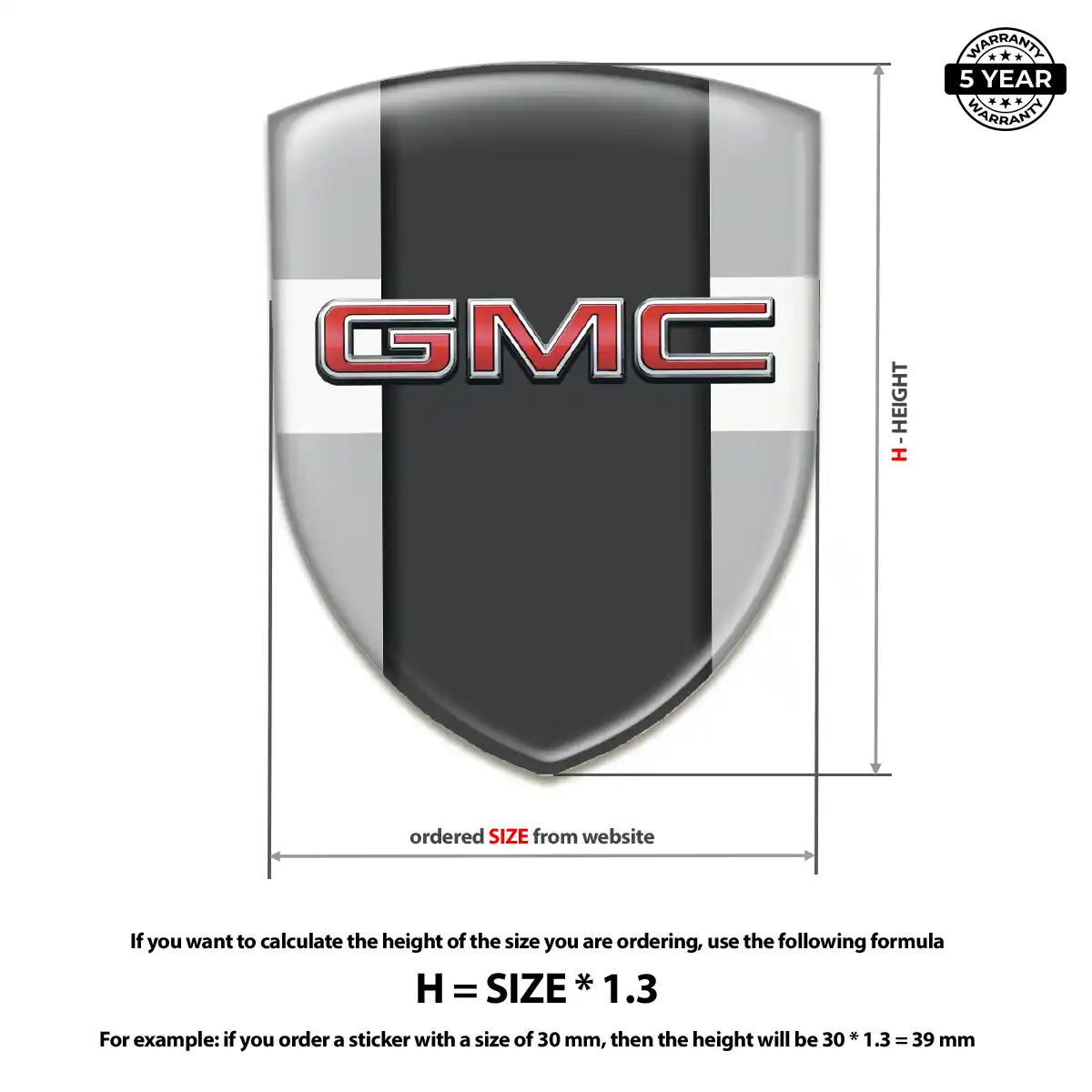 GMC Car Emblem Overlay Premium Dome