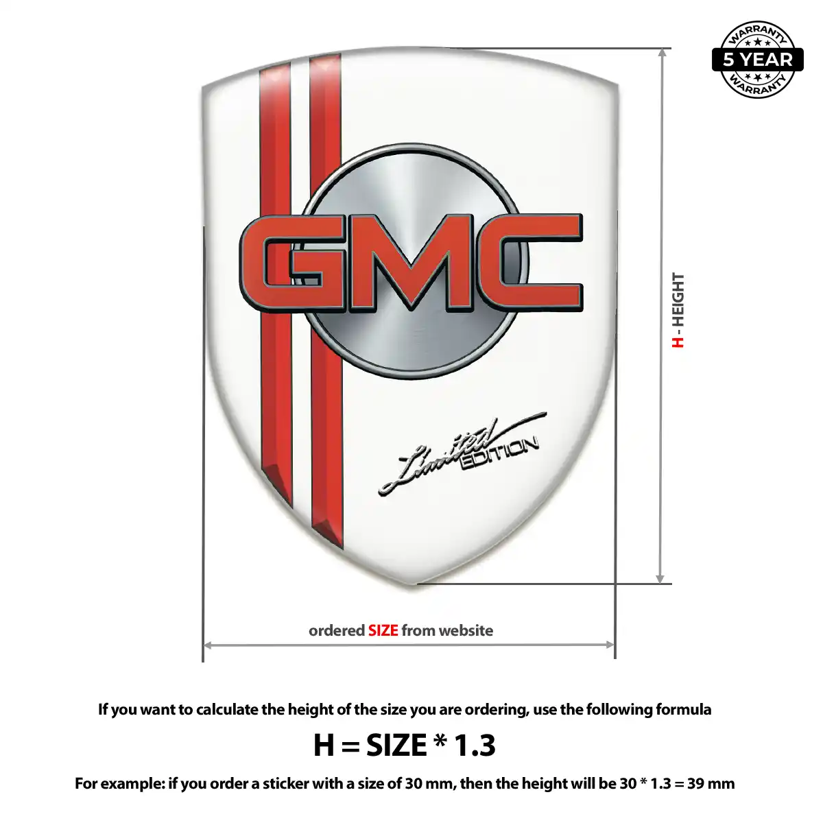 GMC Car Emblem Sticker Deluxe Edition